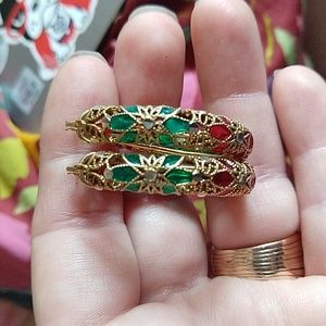 Floral hoop earrings gold plated 925 sterling silver plique a jour